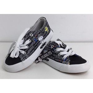 Peanuts Snoopy Black Canvas Lace-Up Children's Shoes Size 9 New